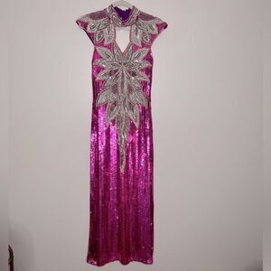 Impressions by Monique Vintage silk Sequin Beaded Dress